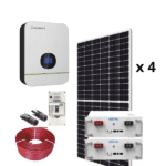 Kit de Energia Solar Aislado Litio 2x100Ah 3000W 48V 110V