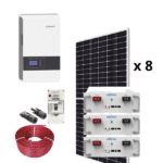 Kit de Energia Solar Aislado Litio 3x100Ah 6000W 48V 110V y 220V