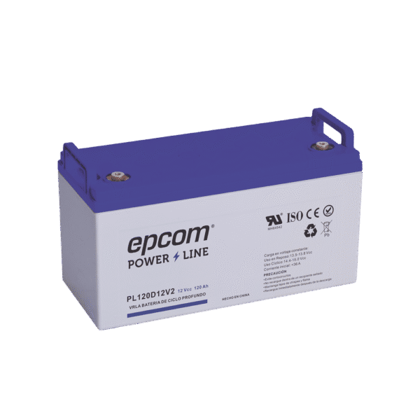Batería EPCOM 12 Vcc 120 Ah Tecnología AGM CICLO PROFUNDO  Para uso en aplicaciones fotovoltaicas